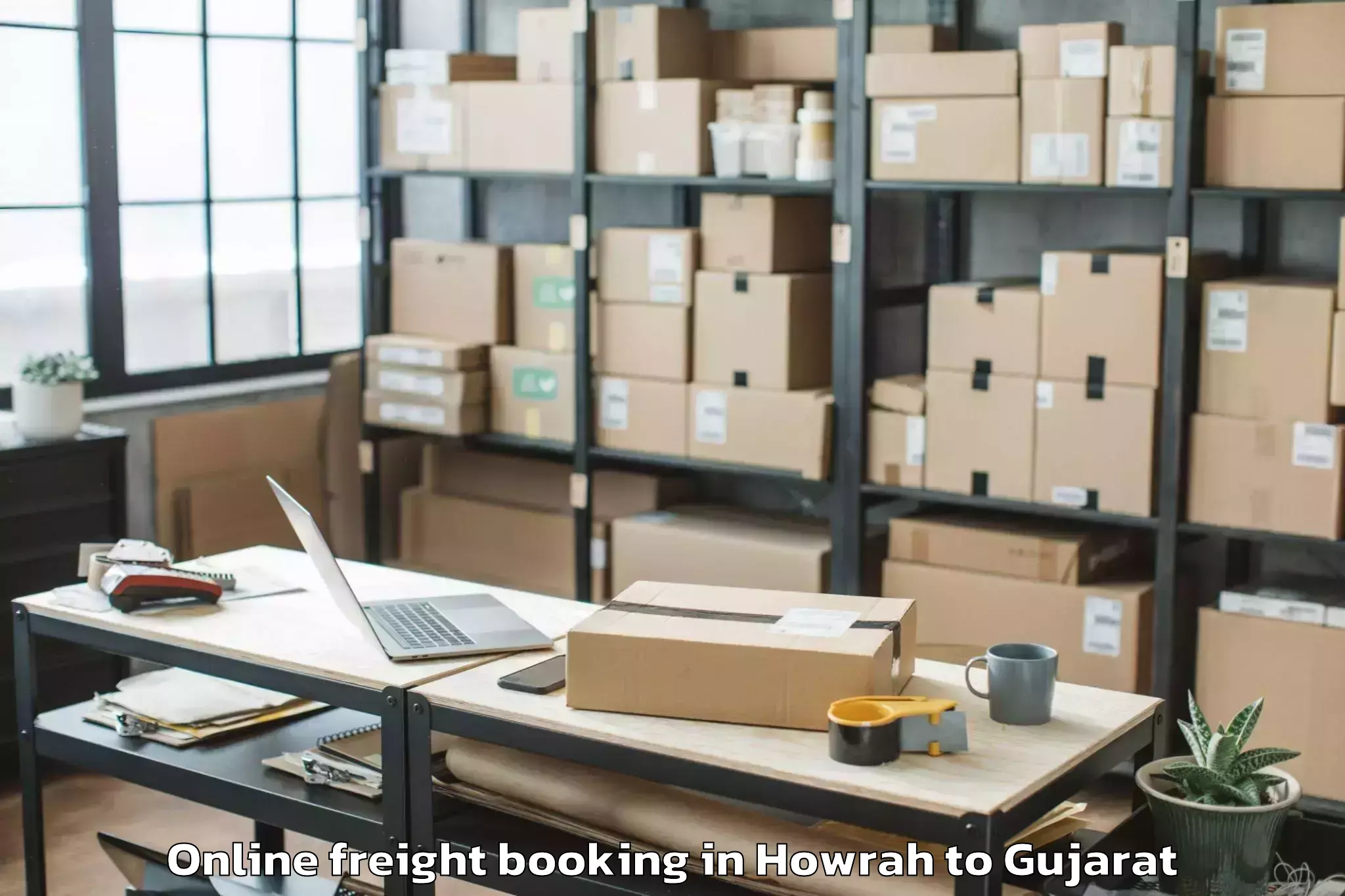 Book Howrah to Songadh Online Freight Booking Online